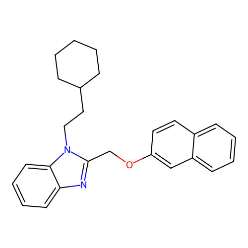 2-{[1-(2-Cyclohexylethyl)benzimidazol-2-yl]methoxy}naphthalene structure