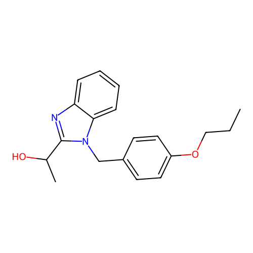 Ethanol, 1-[1-(4-propoxybenzyl)-1H-benzoimidazol-2-yl]- structure