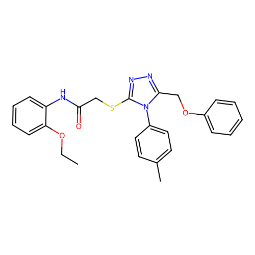 N-(2-ethoxyphenyl)-2-{[4-(4-methylphenyl)-5-(phenoxymethyl)-4H-1,2,4-triazol-3-yl]sulfanyl}acetamide structure