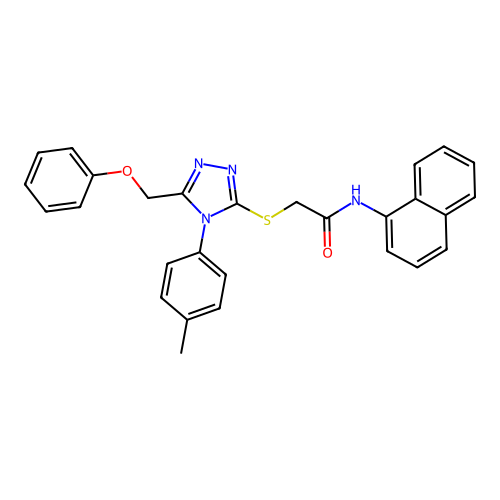 2-{[4-(4-methylphenyl)-5-(phenoxymethyl)-4H-1,2,4-triazol-3-yl]sulfanyl}-N-(naphthalen-1-yl)acetamide structure