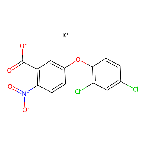 Potassium 5-(2,4-dichlorophenoxy)-2-nitrobenzoate structure