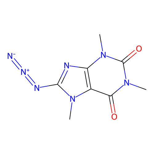 8-azido-1,3,7-trimethyl-3,7-dihydro-1H-purine-2,6-dione structure