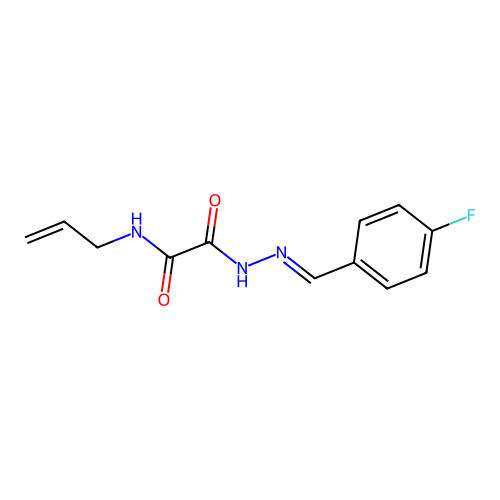 N-allyl-2-[2-(4-fluorobenzylidene)hydrazino]-2-oxoacetamide structure