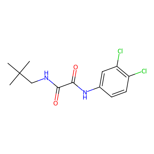 N'-(3,4-dichlorophenyl)-N-(2,2-dimethylpropyl)oxamide structure