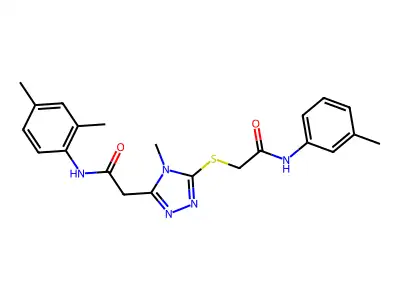 N-(2,4-dimethylphenyl)-2-[4-methyl-5-[2-(3-methylanilino)-2-oxoethyl]sulfanyl-1,2,4-triazol-3-yl]acetamide structure