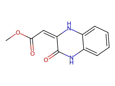 methyl (2E)-(3-oxo-3,4-dihydroquinoxalin-2(1H)-ylidene)acetate structure