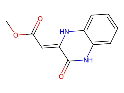Methyl (2Z)-2-(3,4-dihydro-3-oxo-2(1H)-quinoxalinylidene)acetate structure