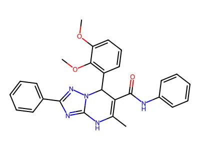 7-(2,3-dimethoxyphenyl)-5-methyl-N,2-diphenyl-4,7-dihydro-[1,2,4]triazolo[1,5-a]pyrimidine-6-carboxamide structure