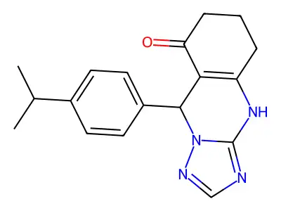 9-(4-isopropylphenyl)-5,6,7,9-tetrahydro-[1,2,4]triazolo[5,1-b]quinazolin-8(4H)-one structure