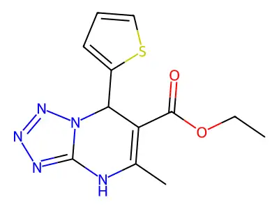 Ethyl 5-methyl-7-(2-thienyl)-4,7-dihydrotetrazolo[1,5-a]pyrimidine-6-carboxylate structure
