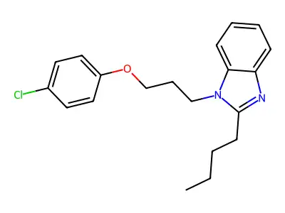 2-Butyl-1-[3-(4-chlorophenoxy)propyl]benzimidazole structure