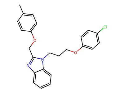 1-(3-(4-chlorophenoxy)propyl)-2-((p-tolyloxy)methyl)-1H-benzo[d]imidazole structure