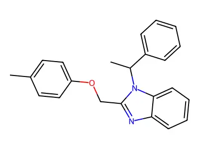 2-[(4-Methylphenoxy)methyl]-1-(1-phenylethyl)benzimidazole structure
