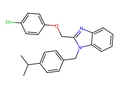 2-((4-chlorophenoxy)methyl)-1-(4-isopropylbenzyl)-1H-benzo[d]imidazole structure
