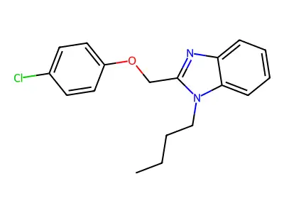1-Butyl-2-[(4-chlorophenoxy)methyl]benzimidazole structure