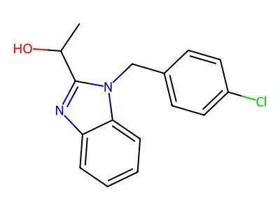 1-(1-(4-chlorobenzyl)-1H-benzo[d]imidazol-2-yl)ethanol structure