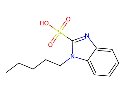 1-pentyl-1H-benzimidazole-2-sulfonic acid structure