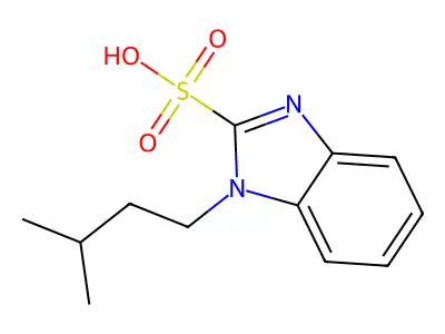 3-(3-methylbutyl)-1H-benzimidazol-3-ium-2-sulfonate structure
