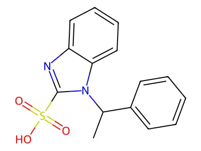 1-(1-phenylethyl)-1H-benzo[d]imidazole-2-sulfonic acid structure