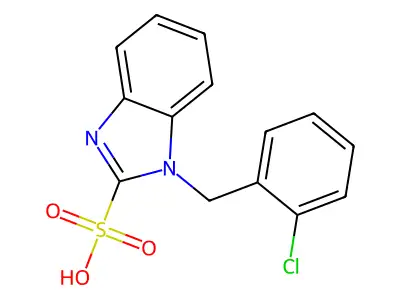 1-(2-chlorobenzyl)-1H-benzimidazole-2-sulfonic acid structure