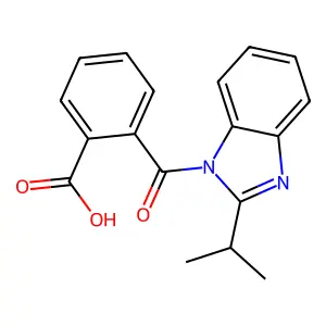 2-(2-Propan-2-ylbenzimidazole-1-carbonyl)benzoic acid structure