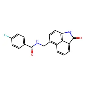 4-fluoro-N-[(2-oxo-1,2-dihydrobenzo[cd]indol-6-yl)methyl]benzamide structure