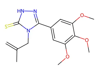 4-(2-methylprop-2-en-1-yl)-5-(3,4,5-trimethoxyphenyl)-4H-1,2,4-triazole-3-thiol structure