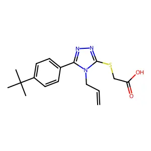 {[4-allyl-5-(4-tert-butylphenyl)-4H-1,2,4-triazol-3-yl]thio}acetic acid structure