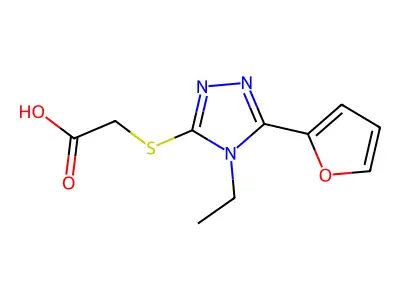 2-{[4-ethyl-5-(furan-2-yl)-4H-1,2,4-triazol-3-yl]sulfanyl}acetic acid structure