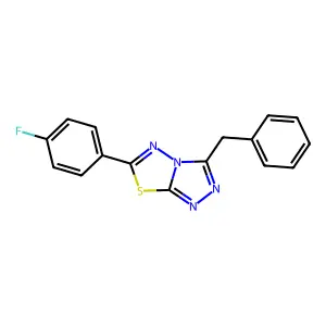3-Benzyl-6-(4-fluorophenyl)-[1,2,4]triazolo[3,4-b][1,3,4]thiadiazole structure