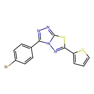 3-(4-Bromophenyl)-6-(thiophen-2-yl)-[1,2,4]triazolo[3,4-b][1,3,4]thiadiazole structure