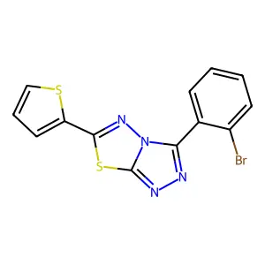 3-(2-Bromophenyl)-6-thiophen-2-yl-[1,2,4]triazolo[3,4-b][1,3,4]thiadiazole structure