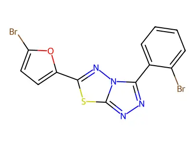 6-(5-Bromofuran-2-yl)-3-(2-bromophenyl)-[1,2,4]triazolo[3,4-b][1,3,4]thiadiazole structure