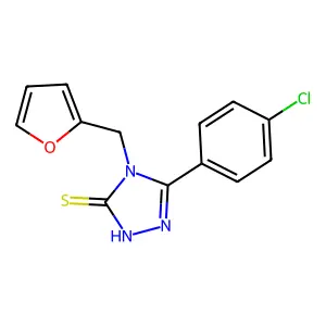 5-(4-chlorophenyl)-4-(furan-2-ylmethyl)-4H-1,2,4-triazole-3-thiol structure