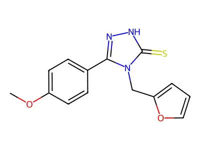 4-(furan-2-ylmethyl)-5-(4-methoxyphenyl)-4H-1,2,4-triazole-3-thiol structure