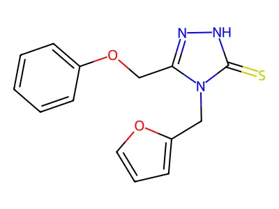 4-(furan-2-ylmethyl)-5-(phenoxymethyl)-4H-1,2,4-triazole-3-thiol structure
