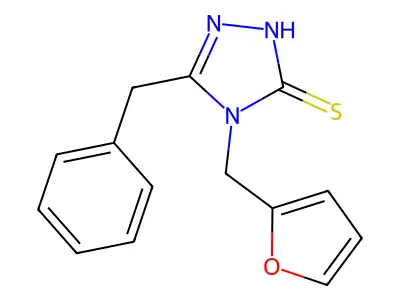5-benzyl-4-(furan-2-ylmethyl)-4H-1,2,4-triazole-3-thiol structure