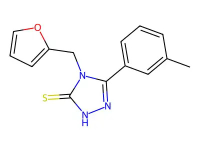 4-(furan-2-ylmethyl)-5-(3-methylphenyl)-4H-1,2,4-triazole-3-thiol structure