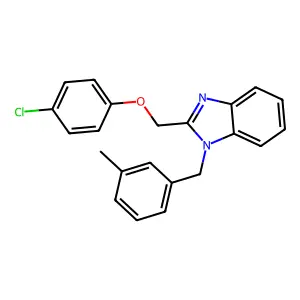 2-((4-chlorophenoxy)methyl)-1-(3-methylbenzyl)-1H-benzo[d]imidazole structure