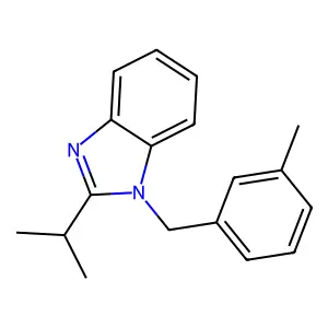 1-[(3-Methylphenyl)methyl]-2-propan-2-ylbenzimidazole structure