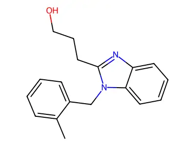 3-(1-(2-methylbenzyl)-1H-benzo[d]imidazol-2-yl)propan-1-ol structure