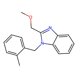 2-(Methoxymethyl)-1-[(2-methylphenyl)methyl]benzimidazole structure