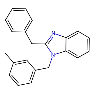 2-Benzyl-1-[(3-methylphenyl)methyl]benzimidazole structure