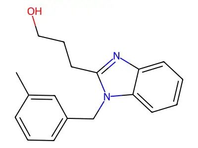 3-(1-(3-methylbenzyl)-1H-benzo[d]imidazol-2-yl)propan-1-ol structure