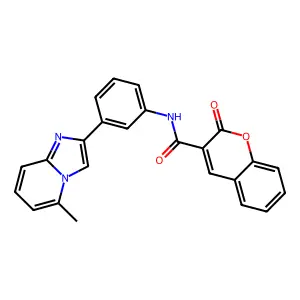 N-[3-(5-methylimidazo[1,2-a]pyridin-2-yl)phenyl]-2-oxochromene-3-carboxamide structure
