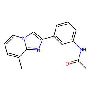 N-[3-(8-methylimidazo[1,2-a]pyridin-2-yl)phenyl]acetamide structure