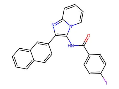 4-iodo-N-(2-naphthalen-2-ylimidazo[1,2-a]pyridin-3-yl)benzamide structure