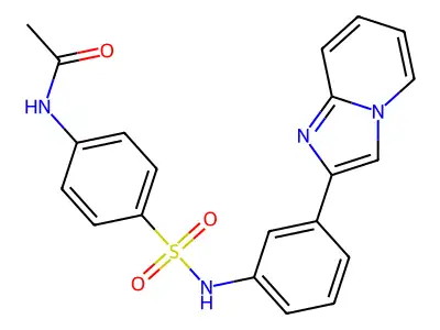 N-{4-[(3-{imidazo[1,2-a]pyridin-2-yl}phenyl)sulfamoyl]phenyl}acetamide structure