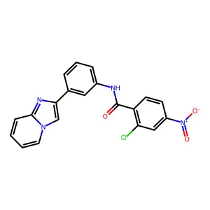 2-chloro-N-(3-imidazo[1,2-a]pyridin-2-ylphenyl)-4-nitrobenzamide structure