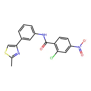 2-chloro-N-[3-(2-methyl-1,3-thiazol-4-yl)phenyl]-4-nitrobenzamide structure